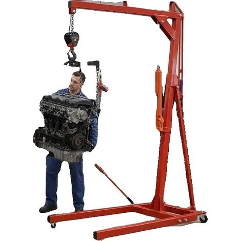 Cric Hydraulique, Capacité de 4 Tonnes, Mécanisme de Levage Efficace, Rouge (1/2)