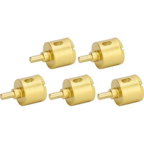 Lot de 5 scies cloches diamantées de 42 mm de diamètre pour marbre, verre, céramique et pierre. (1/5)