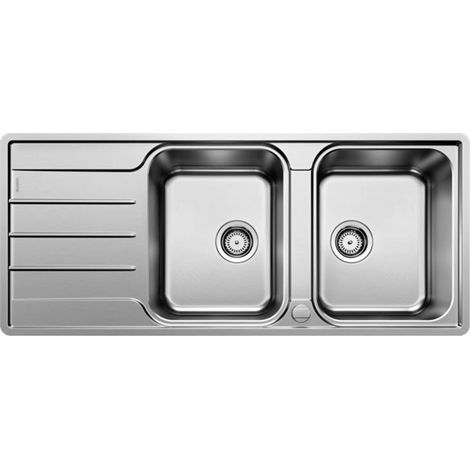 Blanco Lemis 8 - Lavello, 116x50 cm, con comando remoto dello scarico, acciaio inox spazzolato 523037 (1/3)