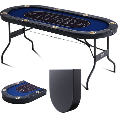 – Table de poker ovale pliable pour 8 joueurs, pour Casino, Blackjack, Texa Holdem, 183 cm (1/5)