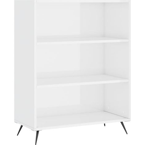 vidaXL Libreria Bianco Lucido 69,5x32,5x90 cm in Legno Multistrato (1/5)