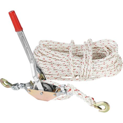 Mophorn-Seilzuggerät,Zugkraft 3/4 Tonne (1.653 lbs),100 Fuß Seil x 0,6Zoll Durchmesser,Hochleistungs-Mitlaufseilwinde zum Bewegen von Booten,Sichern von Gegenständen,Transportieren von Baumstämmen