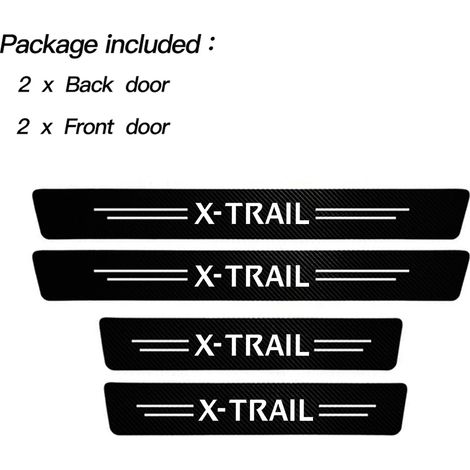 (4 pièces) Seuil de porte latéral autocollant en fibre de carbone pour Nissan X-Trail : protection anti-rayures,imperméable et élégant (1/3)