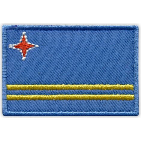 Aufnäher mit der Flagge von Aruba – zum Aufbügeln/Heißsiegeln – gestickter Aufnäher/Abzeichen/Emblem