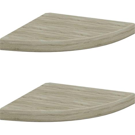 Maison Exclusive - Eck-Schweberegale 2 Stk. Eichen-Optik 35x35x3,