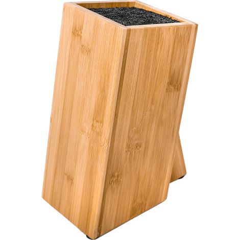Porte-couteaux de cuisine en bambou avec base creuse en fil PP pour un rangement flexible des couteaux (1/4)