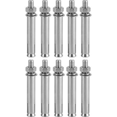 Lot de 10 vis d'expansion M8x80 en acier inoxydable 304, accessoire pour outils à main