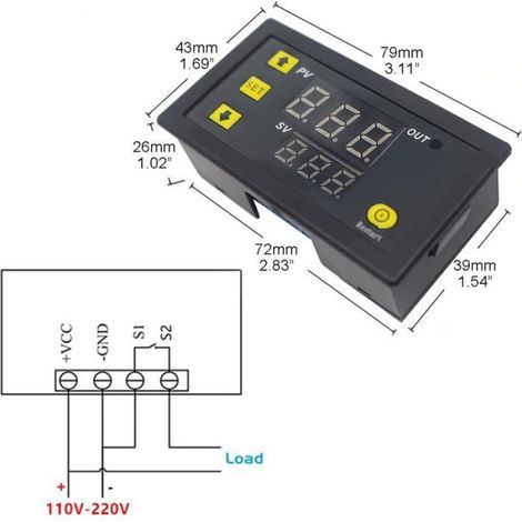 1 Pièce W3230 AC 110V-220V Régulateur de température numérique, 20A avec sonde de capteurs NTC 10K (1/4)
