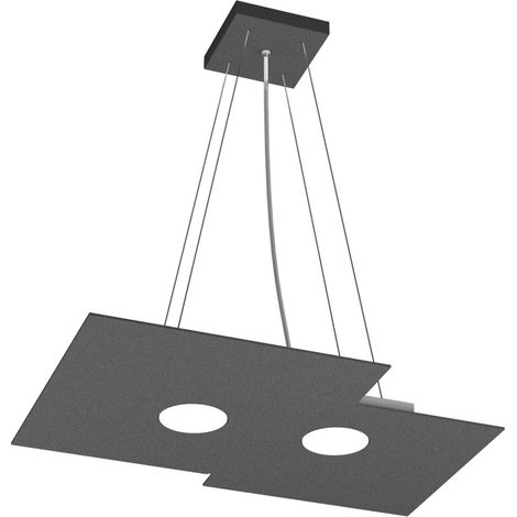 Sospensione Moderna Rettangolare Plate Metallo Grigio Antracite 2 Luci Gx53 (1/3)