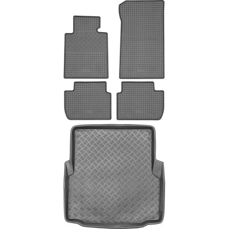 Juego de alfombrillas de goma para coche y alfombrilla para maletero para BMW Serie 3 E46 Sedán (1998-2005).