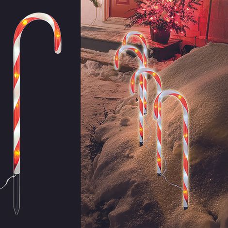 4er Set LED-Gartenleuchtsäbe "Zuckerstangen" 230V-MLK077-Linder (1/5)
