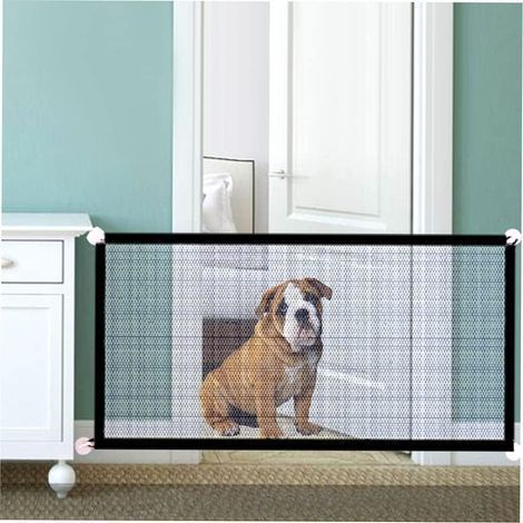 180 x 72 cm,Barrière de sécurité pour chien, clôture en filet sans danger pour animaux de compagnie, barrière de sécurité pliable et portable pour bébé, installation facile partout (1/5)