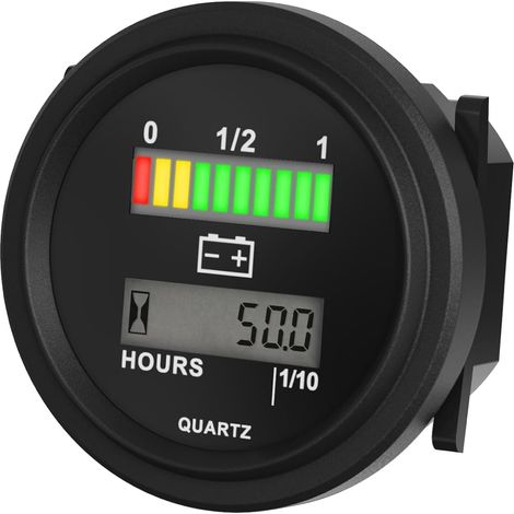 Testeur de batterie plomb-acide, temps total, fonction d'alarme, utilisé pour les véhicules électriques, les chariots élévateurs à fourche, les voitures de club, etc (1/5)