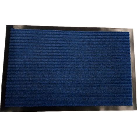 KOWOLL Tapis de porte lavable, adapté à une utilisation intérieure et extérieure - antidérapant et durable - grande taille élégante en caoutchouc - parfait pour recueillir la poussière (bleu, 40 cm x (1/2)