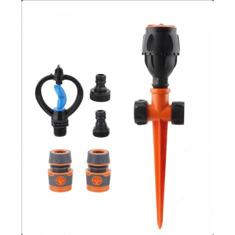 Sprinkler de Jardin 1 Sets à 360 ° Sprinkler à pelouse Rotatif 1/2Sprinklers pour Cour avec pieu Connectable Sprinkler System for Irrigation, Sprinklers for Yard (1/5)