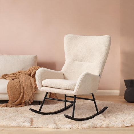 Fauteuil beige en polyester 66 x 100 x 93 cm (1/5)