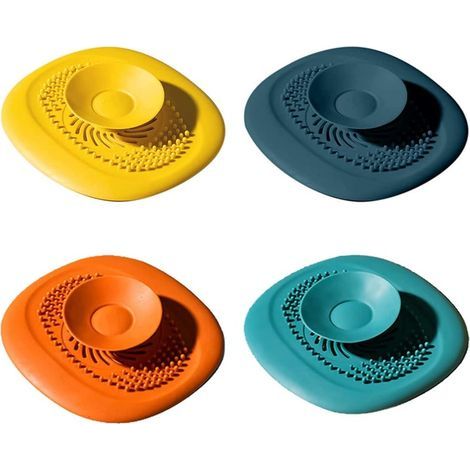 Silicone Drain Plugs, Universal Bathtub Plugs for Bathtubs, Protective Filter (10×10.5×2cm) Pack of 4 (1/5)