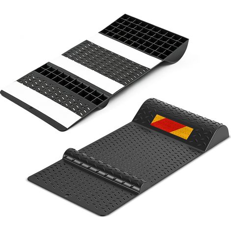 Jiubiaz Parkmatte Parkplatzbegrenzer Einparkhilfe Einparkmatte PE 2 Stück mit Schrauben (1/5)