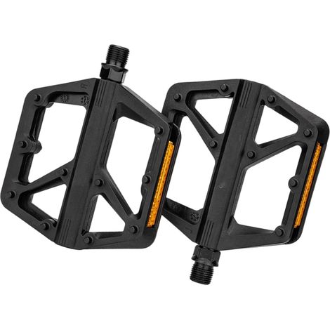 Pédales de VTT légères et antidérapantes : plateforme plate en nylon avec roulements d'étanchéité pour vélo de route Pédales de vélo de montagne en nylon (1/5)