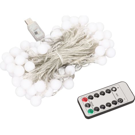 Guirlande Lumineuse LED Étanche USB 10m, 100 LEDs, 8 Modes, Télécommande pour Chambre, Mariage, Fête, Noël (1/5)