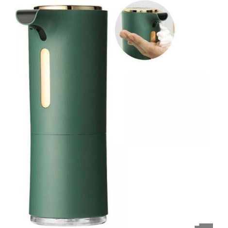 Distributeur de savon automatique mural, XU, Adapté à la cuisine et à la salle de bain, 300 ml, Taille réglable (vert) (1/4)