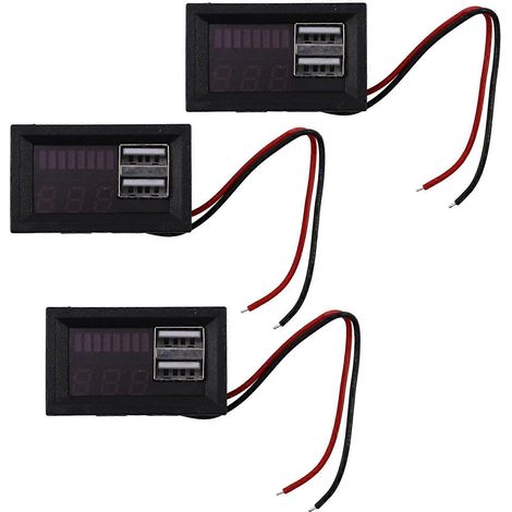 Voltmètre numérique à affichage LED rouge 3X, mini-voltmètre, testeur de tension pour véhicules 12 V CC (voitures, motos, etc.) (1/5)