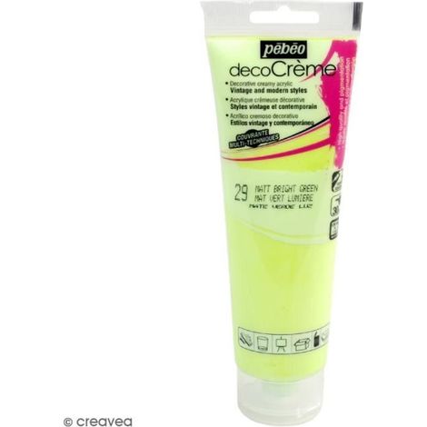 Peinture acrylique - PEBEO - DecoCrème - Vert lumière - 120 ml - Finition Mat