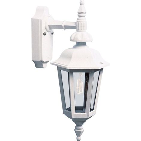 Konstsmide Pallas Applique murale d'extérieur classique lanterne vers le bas - blanc mat, IP23 (1/3)