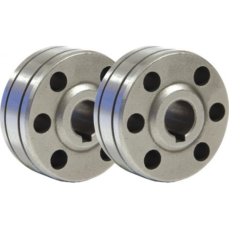 GYS Lot de 2 galets Type B pour fil plein acier - 0,6 / 0,8 mm