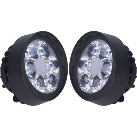 2 phares spots rétroviseur 12V 6LED 6000K 1000LM feux de route/croisement pour moto (1/5)