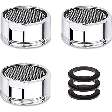 Mousseur Robinet M24, 3 Pièces Aerateur Robinet Economie D'eau Avec Filtre en Acier Inoxydable, Aérateur de Filtre a Eau Robinet(24mm Filetage mâle) (1/5)