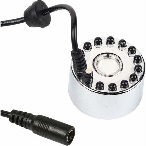 Nébuliseur ultrasonique pour bassin ou fontaine – Humidificateur décoratif avec 12 LED RGB, alimentation 24 V, effet brume dégradée (1/5)