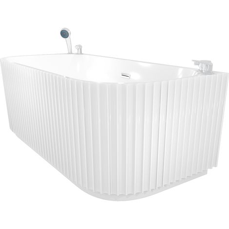 freistehende Badewanne Wanne Acryl F07 170x80cm Armatur wählbar Komfort-Armatur