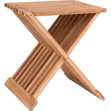 Sgabello Erto in teak naturale 40x35x45 cm