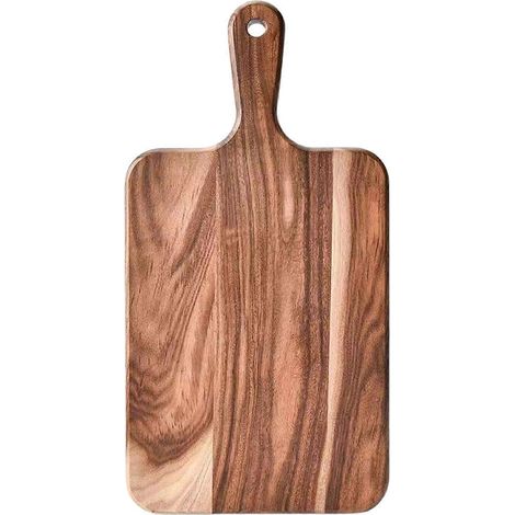 Planche à découper rectangulaire en bois pour couper les fruits, les fromages et le pain, pour un usage domestique, la pâtisserie et l'organisation de la cuisine.-AquaForge (1/5)