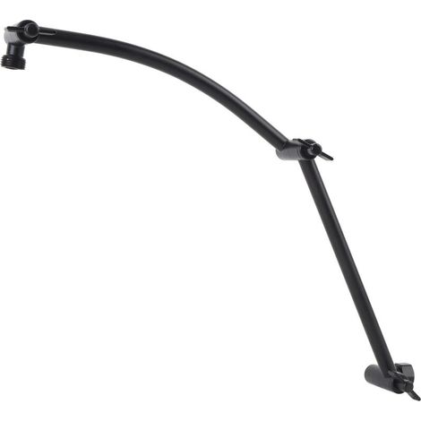 Gugxiom Rallonge de pommeau de douche, 42 cm, bras de douche réglable, montage sans outil, chromé, pour tous les angles de douche, raccord universel G1/2, noir, 42 cm