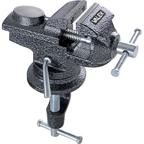 MORSA DA BANCO BASE GIREVOLE IN GHISA APERTURA MASSIMA 60mm GANASCE 50mm VALEX
