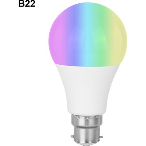 Ampoule LED Intelligente WiFi Bluetooth, RGB Dimmable et Changeante de Couleur, Compatible Alexa/Google Home/IFTTT, 85-265V B22 (1/5)