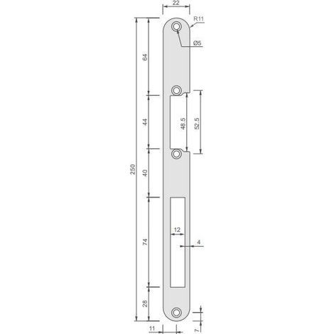 Select Têtière Piatta Arrotondata Inossidabile 130 mm