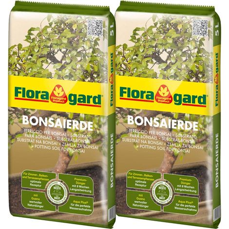 Terreau pour Bonsai - Terreau Spécial pour Bonsaïs Exigeants, avec Granulés d'argile, Vital-Ton et Engrais Naturel Guano, 2x5 Liter (1/3)