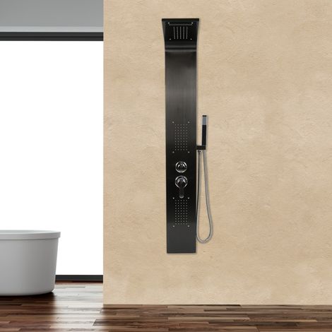 LED Colonna Doccia Idromassaggio in 304 Acciaio Inox Pannello Doccia Set Haloyo®,per Bagno Nera (1/5)
