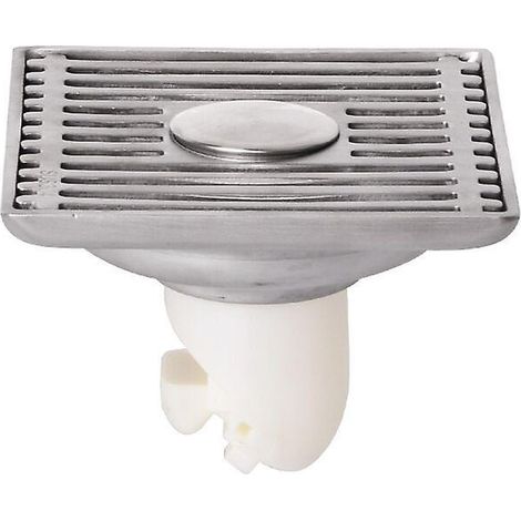 Bonde de douche carrée grand calibre en acier inoxydable, anti-odeurs, pour salle de bain - 100 x 100 mm, taille B (1/3)