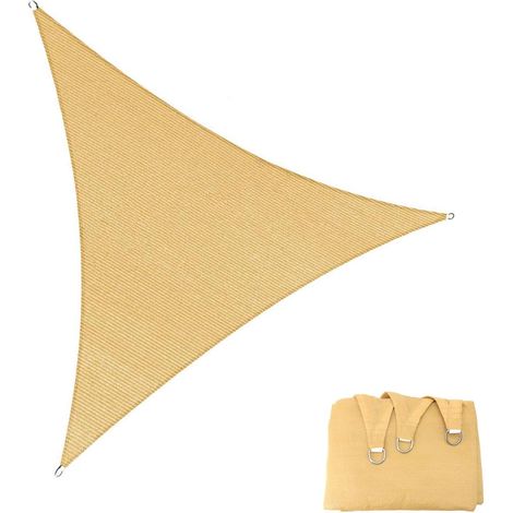 Vela de sombra triangular, transpirable, protección solar para terraza, jardín, patio, terraza, resistente a desgarros y decoloración. (1/5)
