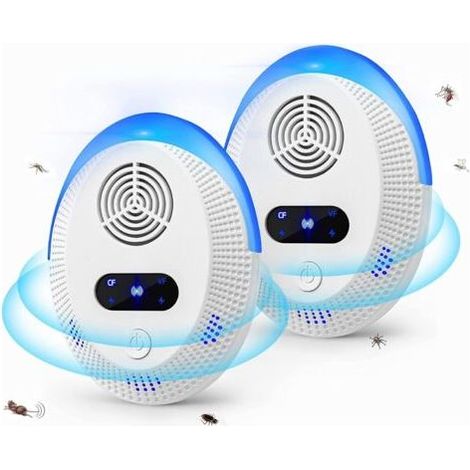 Répulsif Ultrason Anti Moustique, Anti Mouche, Prise Anti Moustique, Electrique Appareil Répulsif Insectes Interieur - Fourmis, Souris, Rats, Araignées, Cafards - 2Pack (1/5)