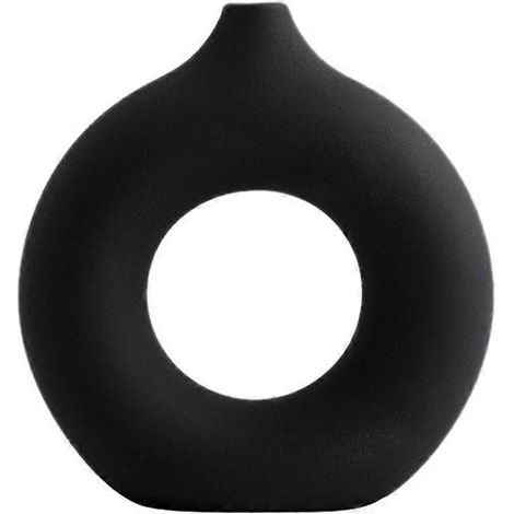 Nordische Keramikvase, Raumdekoration, Schwarz, M
