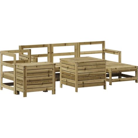 Maison Exclusive - Set Divani da Giardino 7 pz in Legno Impregnato di Pino (1/5)