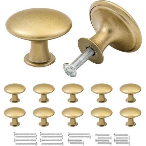 Ensemble de 10 boutons de meuble et poignées de tiroir de style rétro en acier inoxydable, argent, 30x30x21 mm. (1/5)