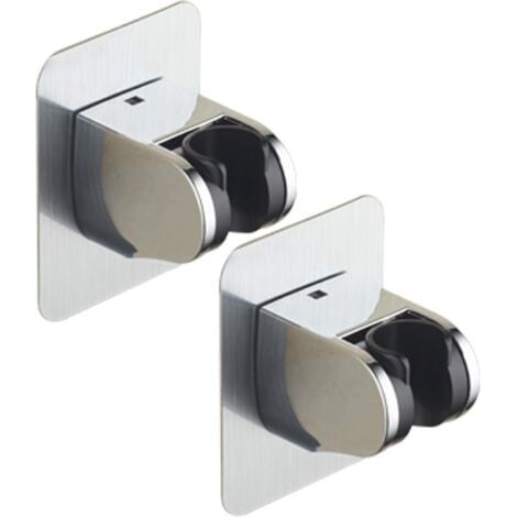 Paquet de 2 supports de douche, supports de pomme de douche muraux amovibles autocollants, angle réglable, étanche, robuste, montage mural, adapté aux salles de bains d'hôtel (1/5)