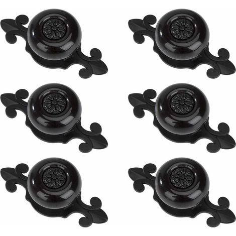 Round Door Knobs Vintage Drawer Knobs Drawer Pulls for Cabinet Desk Bedside Table Bookcase Furniture 6 Pieces Black (1/5)
