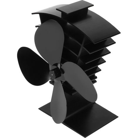 Ventilateur de cheminée à 4 pales, alimenté par la chaleur, pour poêle à bois/bûches, distribution de chaleur (1/5)